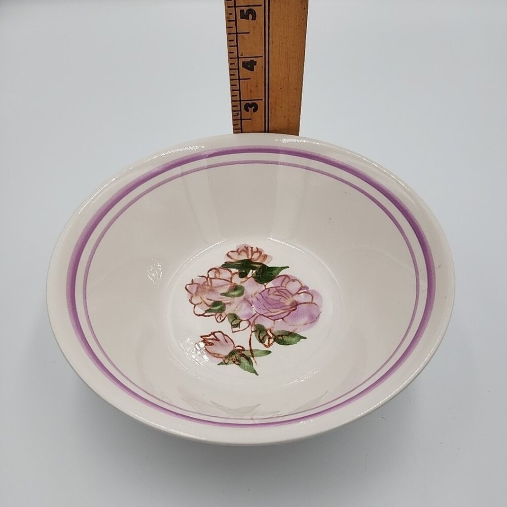 Vintage Hankook Cereal Soup Bowl Korea Ceramic Pink Floral - Picture 3 of 4